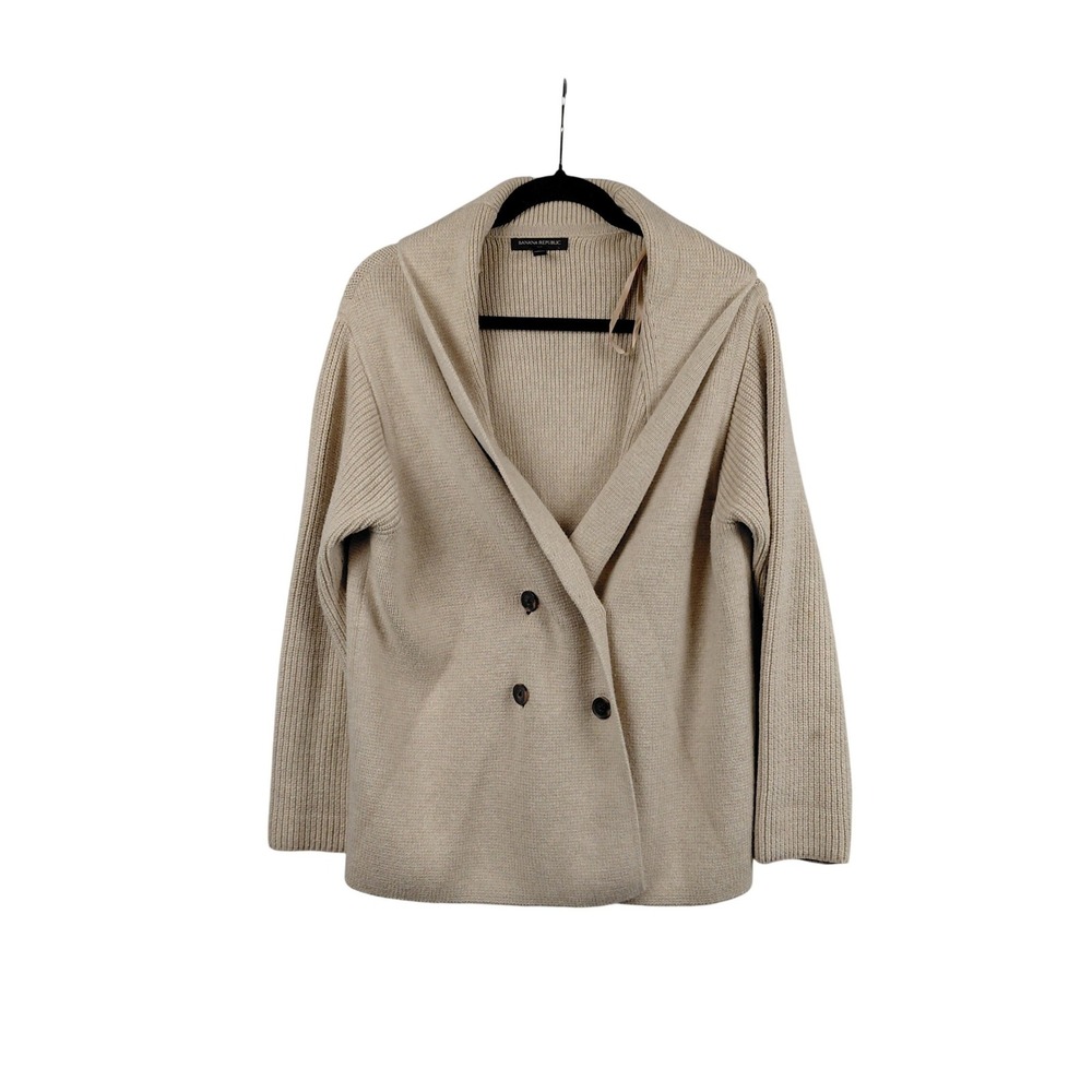 Banana Republic Womens Beige Double Breasted Knit Sweater Cardigan Size S‎